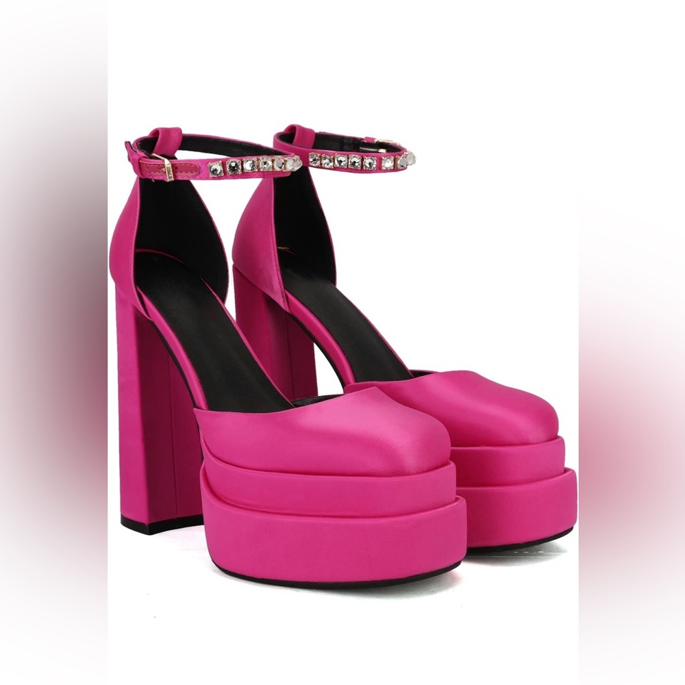 THESHY Womens Platform Chunky High Block Heels Size 8